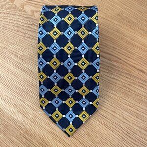 Twenty Dollar Tie 100% Silk Navy, Blue and Yellow
